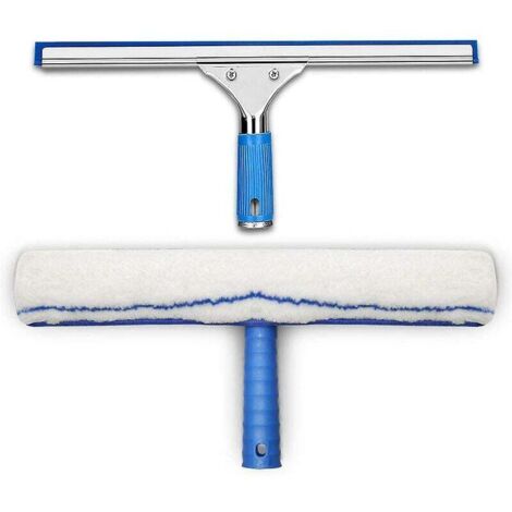 Kit de limpieza de ventanas, limpiacristales y paño de microfibra, limpiacristales de ducha con borde de goma, herramienta de limpieza de ventanas, limpiacristales aquablade 35 cm