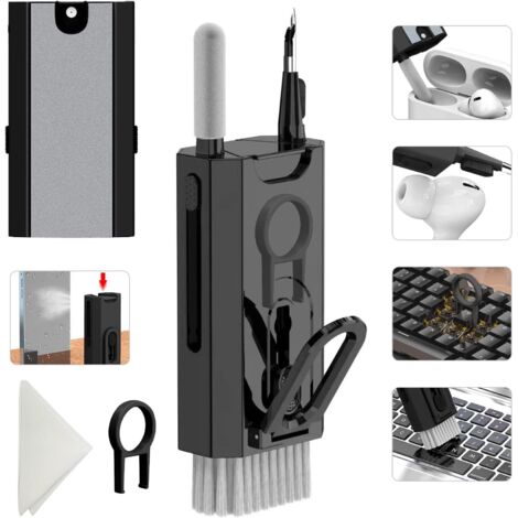 Kit de limpieza electrónica 8 en 1: kit de limpieza de teclado, kit de limpieza de teclado, kit de limpieza de computadora portátil, kit de limpieza electrónica para Airpods Pro/portátil/teléfono