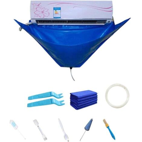Kit de limpieza para aire acondicionado KZQ de 10 piezas: funda protectora de pared con manguera de agua dividida, 135 cm x 60 cm