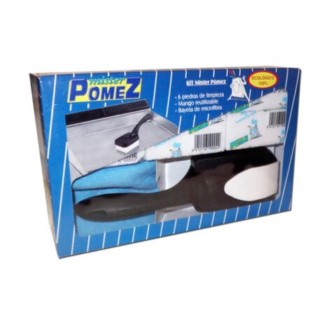 Kit de limpieza Piedra Mister Pomez 6 bloques con mango y microfibra