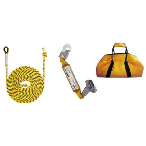 Kit de línea de vida vertical en varias medidas con altochut y bolsa SAFETOP                 Kit vertical 20 m