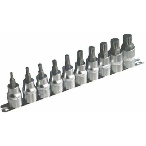 Kit de llaves de vaso con puntas XZN (12 puntas) M4 a M18 para llave de carraca 1/2" herramienta para tareas de mantenimiento en industria,talleres,bricolaje