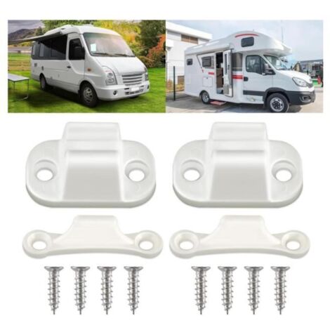 Kit de Loquets de Porte - Accessoires Caravane - Nylon Renforcé - Étanche - Réduction des Chocs - Inclus Vis