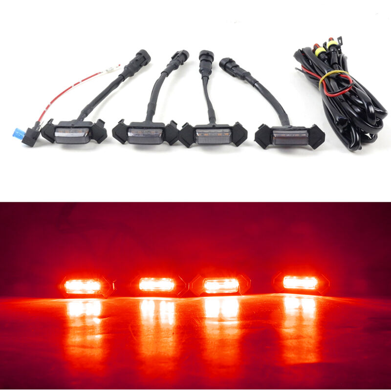 

Happyshop - Kit de luces de rejilla LED Luces de circulacion diurna para automovil Accesorios de modificacion de automoviles,Concha ennegrecida Luz