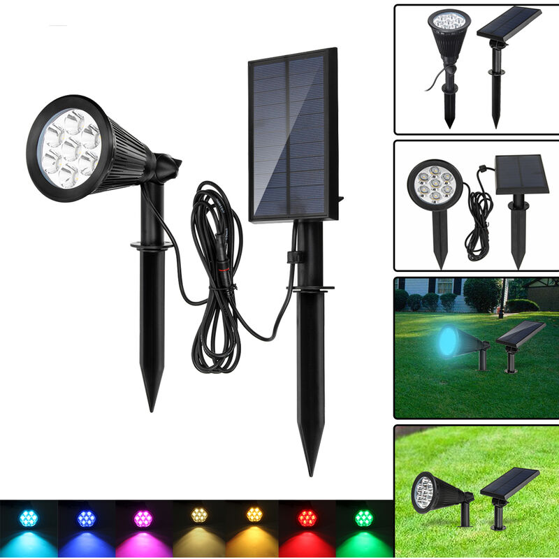 

Kit de luces solares separadas para jardín al aire libre LED de 7 colores que cambian y amp; Mural de focos fijos