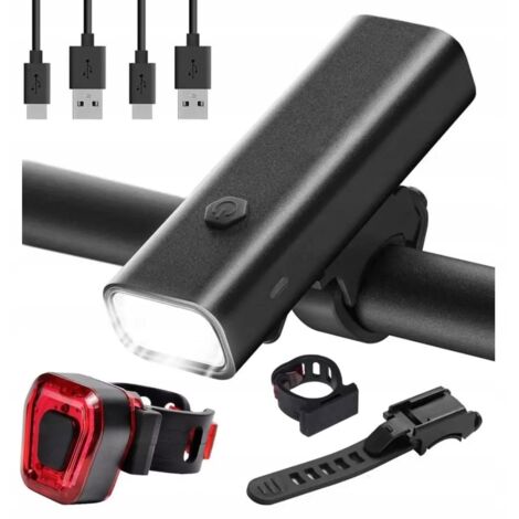 KIT DE LUZ LED PARA BICICLETA DELANTERA Y TRASERA USB IMPERMEABLE