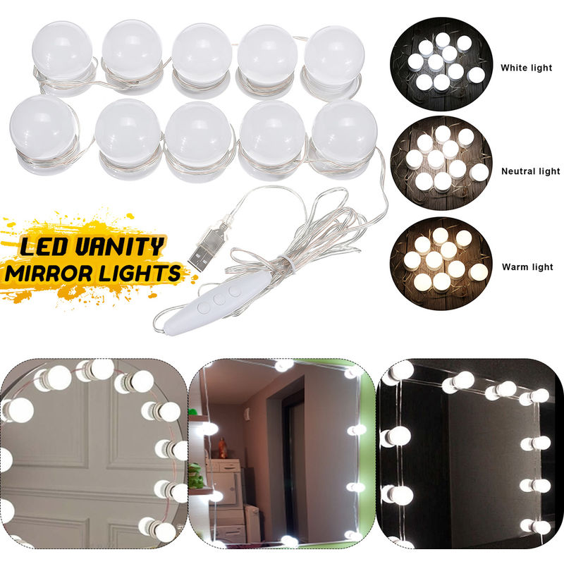 

Kit de luz LED regulable para baño espejo cosmético 3 colores 6 niveles de brillo