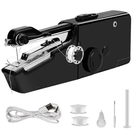 Kit de machine à coudre électrique portable USB, pour cuir et rideaux ---