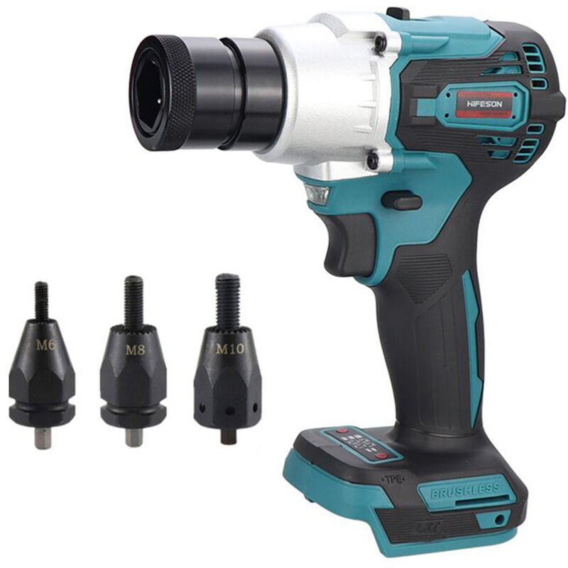 Decdeal - Kit de Machine à riveter électrique sans balais, puissant, ensemble de riveteuses électriques automatiques, outil de rivetage avec têtes de