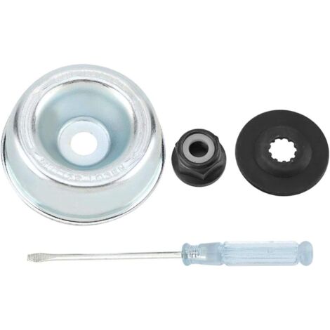 Kit de Maintenance d'accessoires pour Adaptateur Tondeuse à Gazon pour Stihl Rondelle de Butée, Plaque de Support, écrou de Collier Tournevis de Maintenance kit Fixation de l'adaptateur de lame