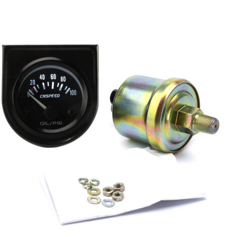 Kit de manómetro de presión de aceite, manómetro digital LED universal de 2" (52 mm), 12 V, 0100 psi, con sensor de presión de aceite - 1 unidad