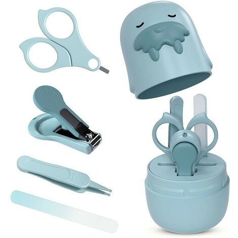 Kit de manucure pour bébé, kit de pinces à ongles pour bébé, dossier à ongles pour nouveau - né avec boîte mignonne, ciseaux, dossier à ongles, pinces pour bébé
