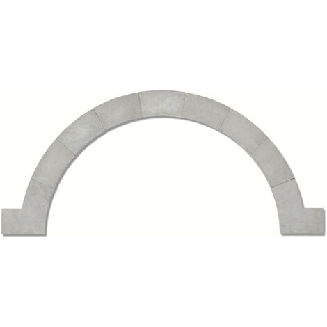 Kit de margelles pour escalier roman Pierre Naturelle Atlas - R150x33x3 cm - Bord rond - Gris