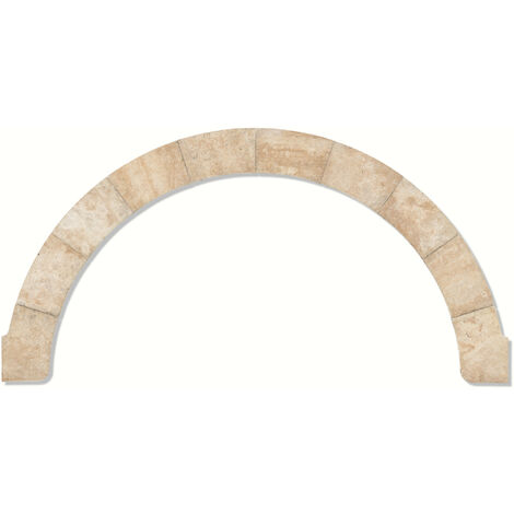 Kit de margelles pour escalier roman Travertin 1er choix - R150x33x3 cm - Bord rond - Beige Light