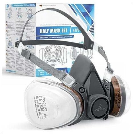 SJQKA Kit de mascarilla de protección respiratoria con filtro A1P2 o ABEK1P2 - mascarilla de gas - mascarilla de pintor - mascarilla antipolvo