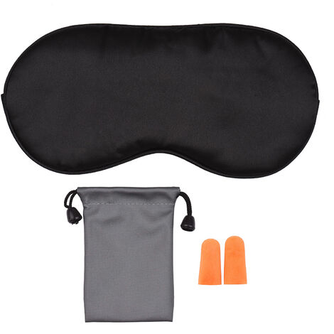 Kit de masque de sommeil Masque de sommeil avec bouchons d'oreille pour bloquer le son et la lumière Masque bandeau pour voyage Masque pour les yeux pour dormir avec sangle réglable Sac de rangement e