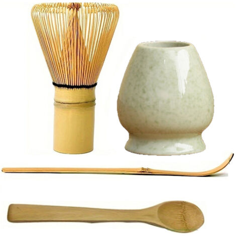 Kit de matcha portable avec bol en céramique, fouet et support, kit idéal pour les débutants