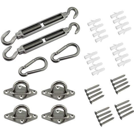 kit De Matriel Pour Voiles D'ombrage - Kit D'installation De Pare-soleil En Acier Inoxydable 304-15,2 Cm - Pour Installer Des Voiles D'ombrage Rec