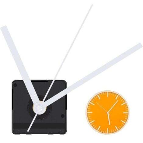 Kit de mécanisme d'horloge, mouvement de moteur d'horloge murale à axe long, horloge à quartz pour travaux manuels avec aiguilles blanches, convient pour une épaisseur maximale de cadran de 8 à 12 mm