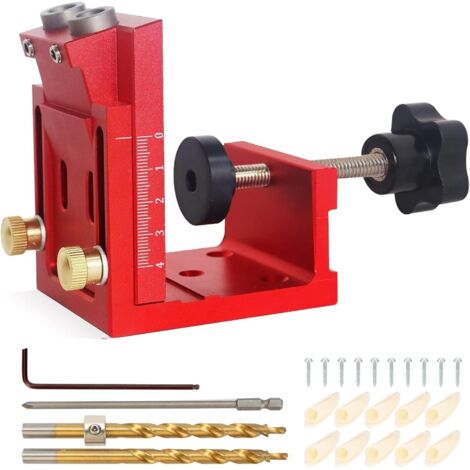 Kit de menuiserie,     localisateur,    Kit de Gabarit de Trou,    Gabarit de percage oblique pour bois,    Ajustable Guide de Menuiserie de Percage,    Positionneur de Trou Oblique pour Travail du Bo