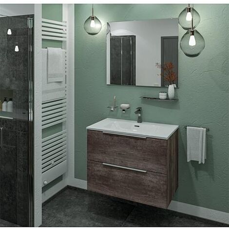 Kit de meubles de salle de bain BALI Château chêne 2 tiroirs largeur 810 mm