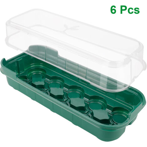 Kit de Mini Germination à 6 Unités avec 10 Trouets Transparents Rechargeables PP - Semis Clones Microgreens Fenêtre