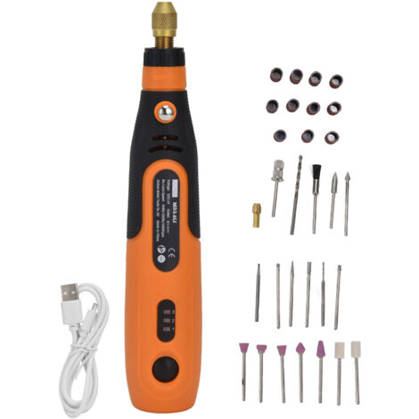 Kit de mini perceuse sans fil 3.6V avec outil rotatif polyvalent pour gravure et ponçage, vitesse variable.