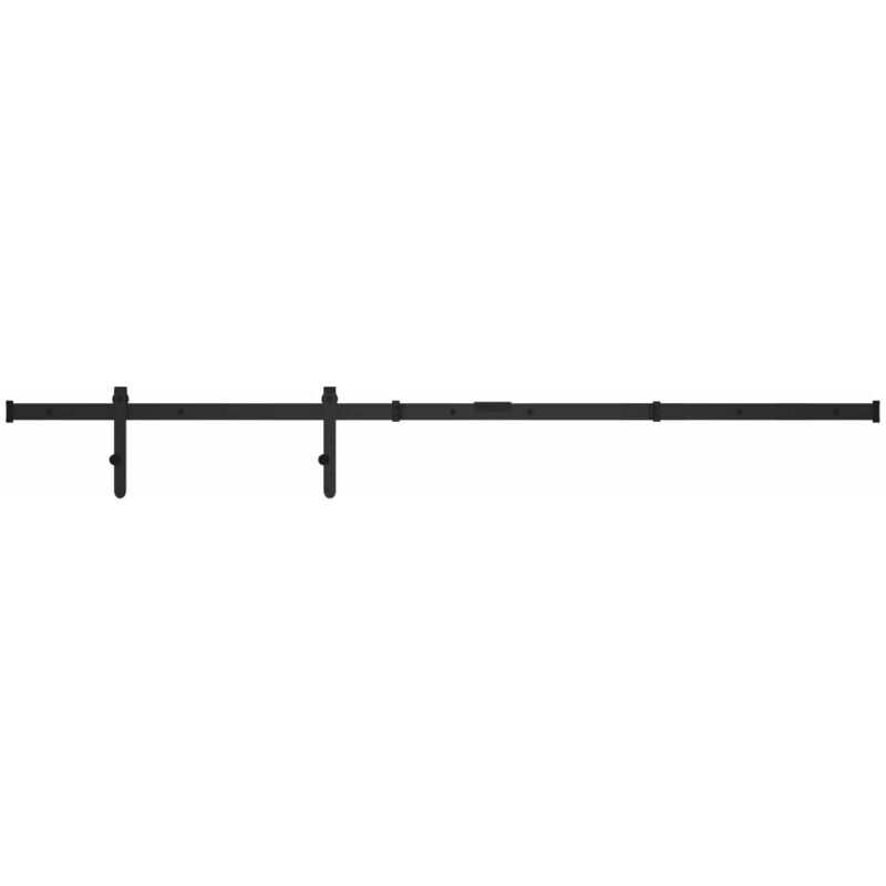 

vidaXL Kit de mini puerta corredera acero carbono 122 cm - Negro