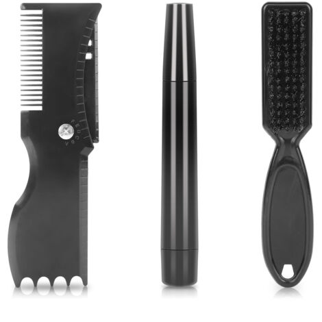 Kit de Mise en Forme de Barbe avec Pochoirs et Pinceau Remplisseur pour Hommes