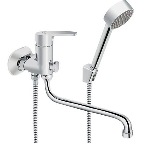 Kit de mitigeur de baignoire Heinrichschulte Alpha 350, chromé, avec douchette manuelle