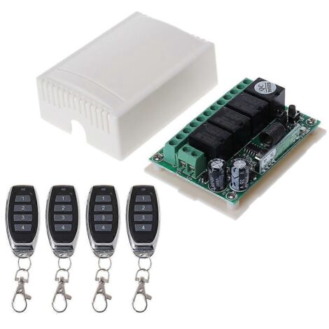 Kit de Module Émetteur et Récepteur RF 433 MHz pour Télécommande Sans Fil - 4 Télécommandes Incluses