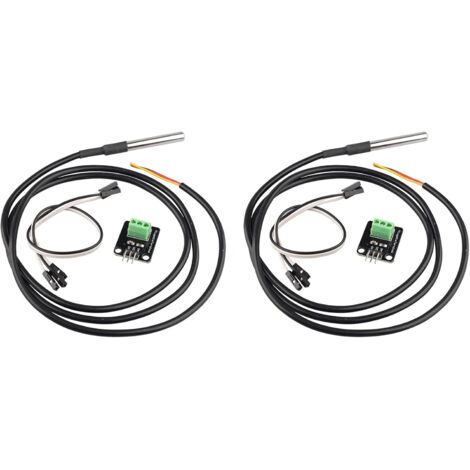 Kit de módulo sensor de temperatura 18B20 de 2 piezas, bloque de construcción electrónico impermeable, compatible con Arduino