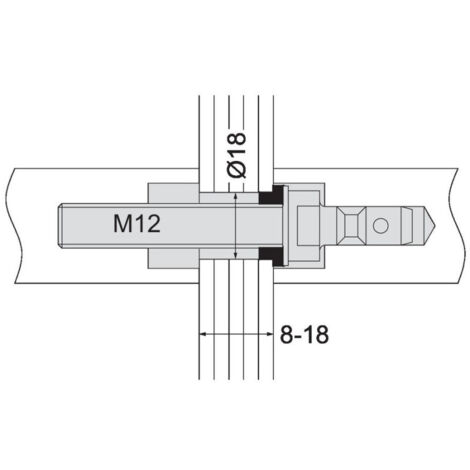 Kit de montage double P Porte en verre NORMBAU 0471440
