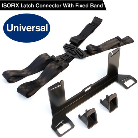 DMTOOL Kit de montage en acier pour siège de sécurité enfant avec bande fixe pour connecteur de ceinture ISOFIX Support de ceinture de sécurité universel