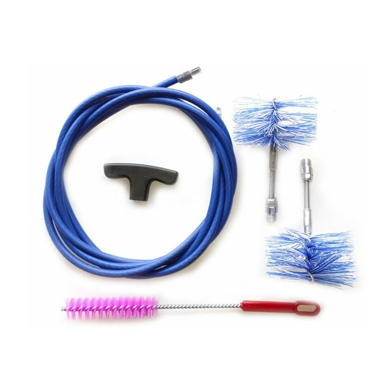 Cheminee kit 3 m et 2 brosses a pellets de 80 mm pour nettoyer les conduits de fumee de poele