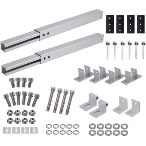 Kit de montaje de aluminio para panel solar, kit de montaje de techo plano ajustable personalizado para techos planos, paredes, barcos, caravanas (soporte ajustable)