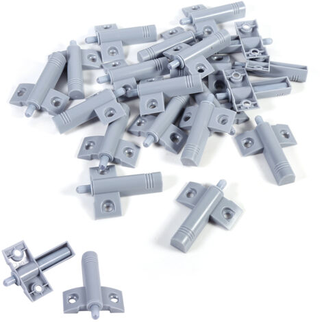 Kit de montaje de amortiguadores para armarios de ABS (paquete de 20) Negro/Gris [Opción de color: Gris/Blanco, Dimensiones: 6,3 x 4,6 cm, Material: ABS] [Tipo de producto: Amortiguador para puertas y