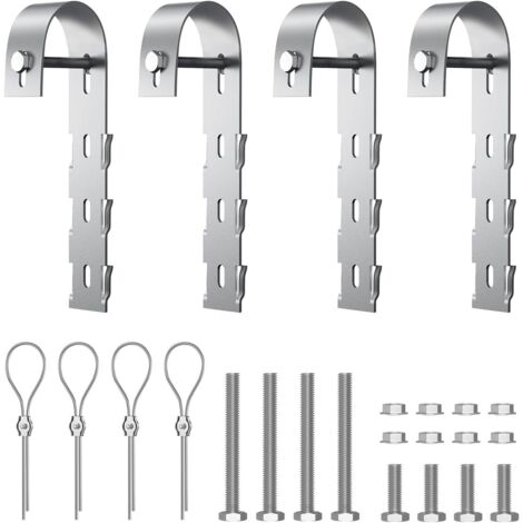 Kit de montaje de paneles solares de 4 piezas para balcón, planta de energía solar, soporte para barandilla de balcón, gancho para techo de panel solar, kit de montaje de paneles solares para módulos