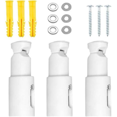 Kit de montaje de toallero de 3 piezas, soportes de radiador de pared ajustables, soportes universales para toallero, distancia ajustable, apto para cualquier radiador de baño recto o curvo.