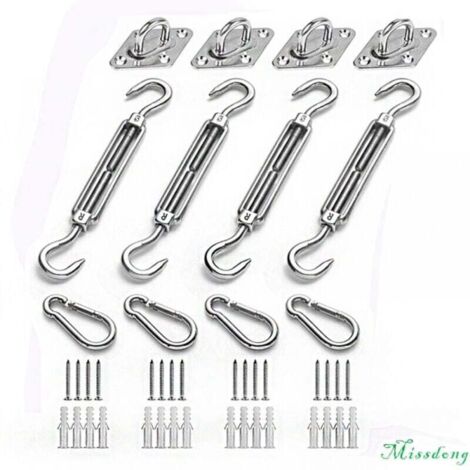 Kit de montaje de toldo, kit de montaje de toldo de acero inoxidable para toldo triangular y cuadrado, accesorios de montaje de toldo, kit de montaje de toldo