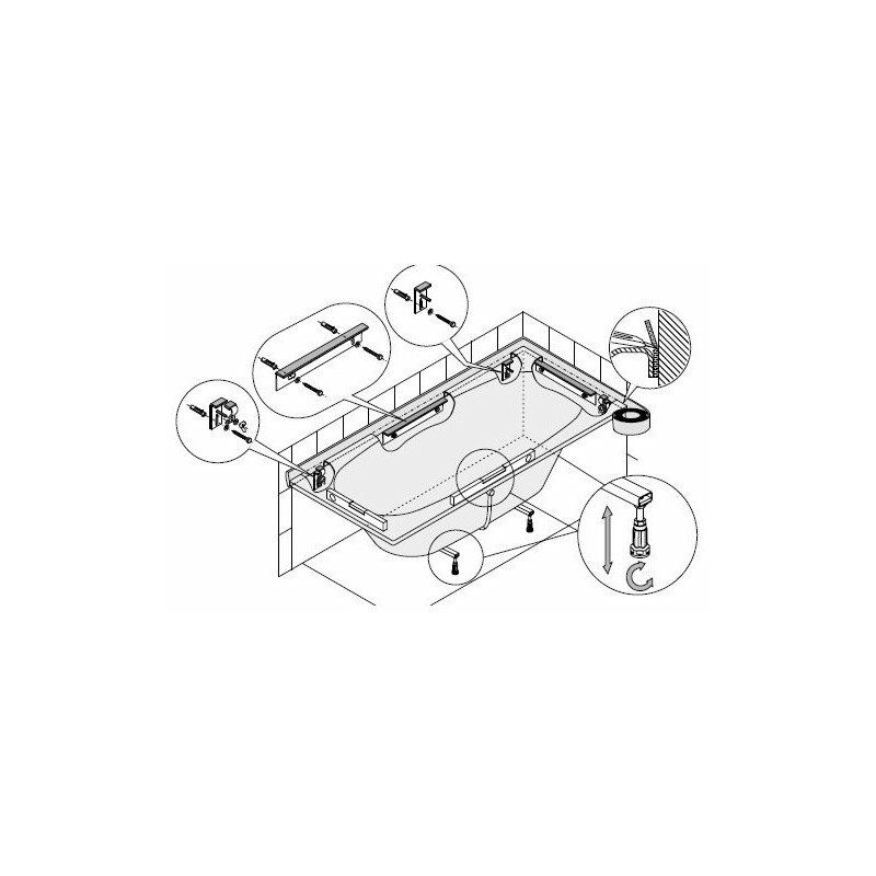 

Kit de montaje Hoesch para bañeras