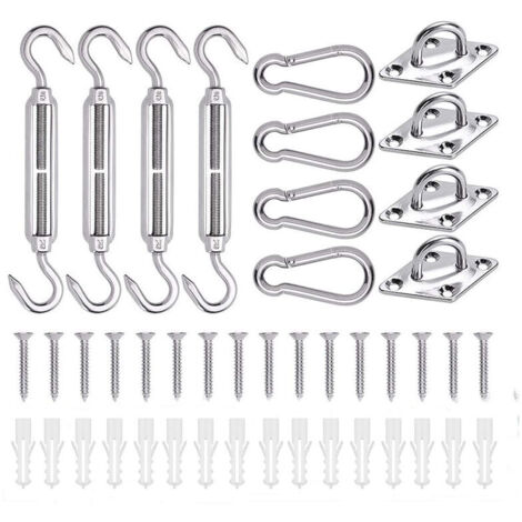Kit de montaje para toldos de acero inoxidable 304, triangular, cuadrado y rectangular. Kit de montaje para toldos de acero inoxidable de 6 mm.