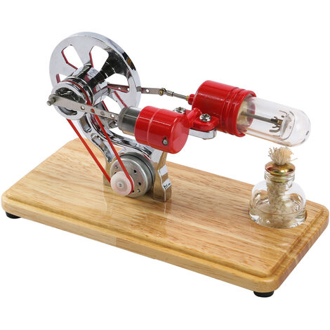 Kit de moteur Stirling générateur d'électricité modèle de moteur à air chaud modèle de générateur physique avec lumière LED conception de volant d'inertie expérience scientifique base en bois bricolage jouet éducatif pour enseignant adultes enfants école 