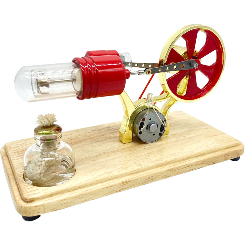 Lifcausal - Kit de moteur Stirling Générateur d'électricité Modèle de moteur à air chaud Modèle de générateur physique avec lumière led Conception de