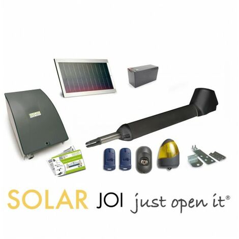 Kit de motorisation de portail solaire – Autonome 12V – Pour portail battant jusqu'à 2,6m et 250kg – Moteur 60W avec panneau solaire 10W - SW7000T