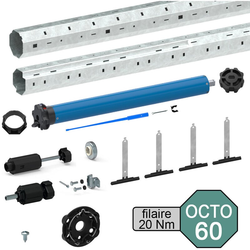 Kit de motorisation filaire pour volet roulant 40 kg - tube octo ø 60 mm - 20 Nm