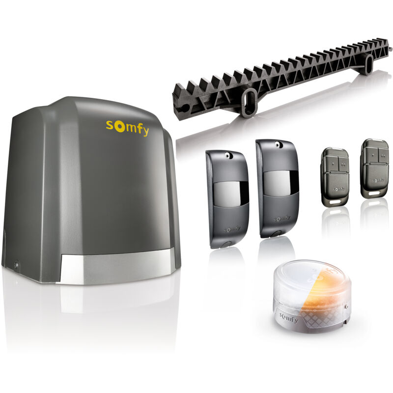 2401405 - Motorisation pour portail coulissant Slidymoove 300 - Avec 2 télécommandes Keypop, 4 mètres de crémaillère, 1 feu clignotant et 2 cellules