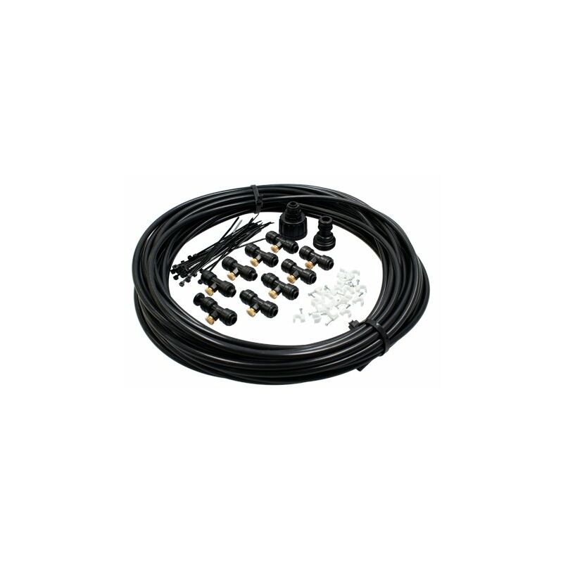 

FSKNEB002 Kit para sistema de nebulización de 15m de longitud, 9 boquillas de latón, 9 enlaces 'T' y adaptador 1/2' para enfriamiento por