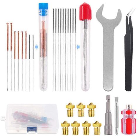Kit de Nettoyage 29 Pièces pour Buses d'Imprimante 3D, Outils de Désencrassage et Accessoires