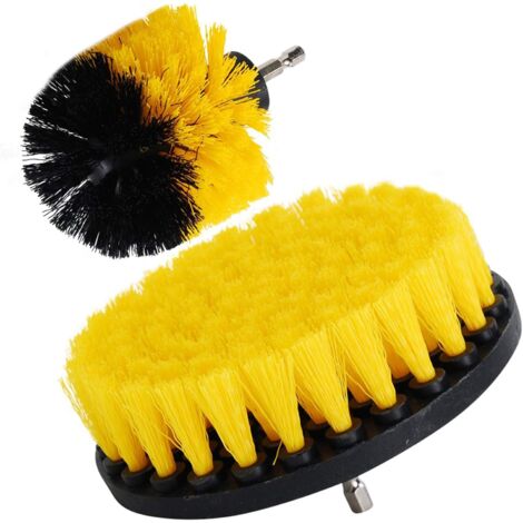 Kit de nettoyage 3 en + 5 pouces Medium Heavy Duty Power Scrubbing Cleaning Drill Brush Kit de nettoyage pour surfaces de salle de bain, douche, carrelage et grout